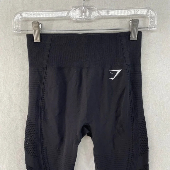 Gymshark Leggings Women's Sz S Black Energy Seamless High-Rise Eyelet Stretch - Picture 6 of 9